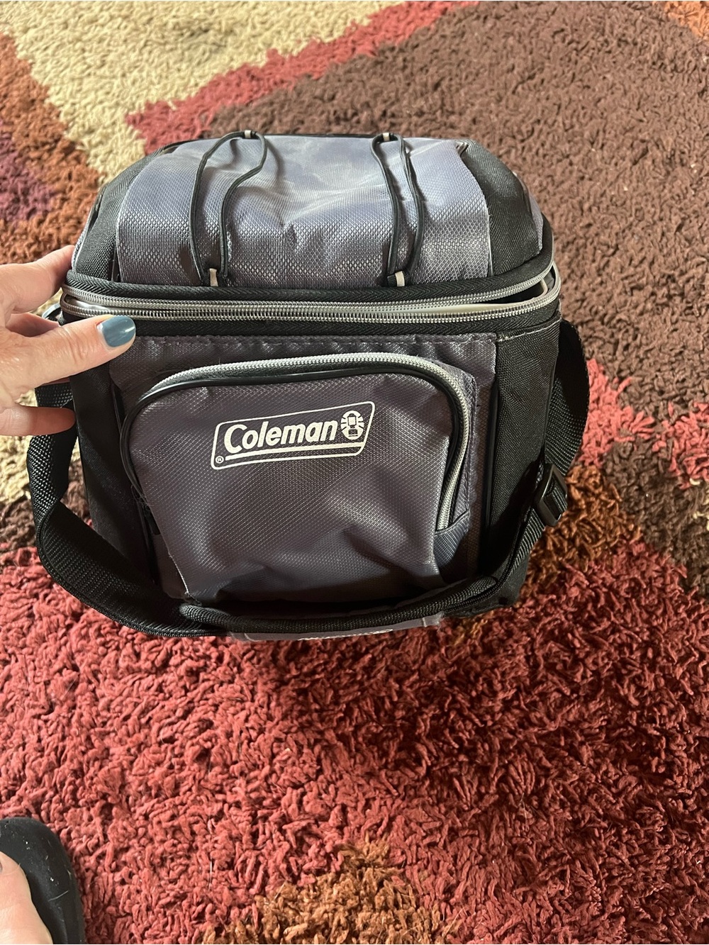 Coleman Black Gray Insulated Cooler Bag with Shoulder Strap
